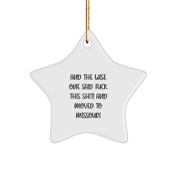 Funny Missouri Star Ornament Gifts from Friends to Missouri Family Members at Christmas - Image 1