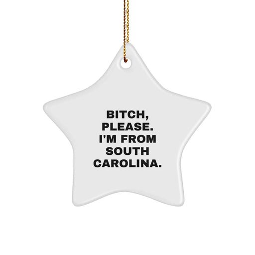 B-tch Please I'm From South Carolina Star Ornament Funny Christmas Unique Gift for Men Women Friends Family from South Carolina - Image 1