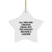 Funny Lawyer Gifts for Men from Friends, 'All Men Are Created Equal But The Coolest Become A Lawyer' Christmas Star Ornament - Image 1