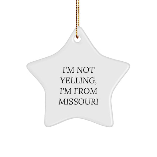 Funny Missouri Star Ornament Gifts for Men from Missouri, Christmas Unique Gifts for Friends from MO - Image 1