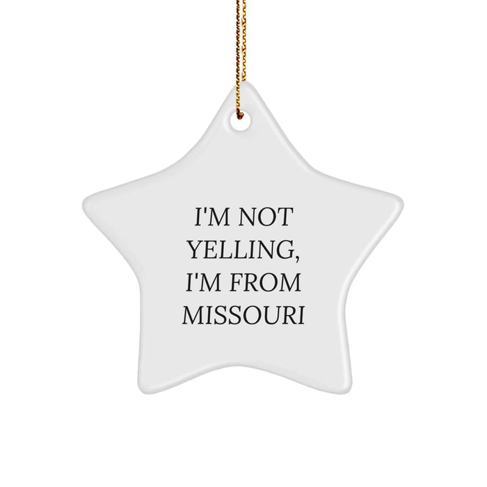 Funny Missouri Star Ornament Gifts for Men from Missouri, Christmas Unique Gifts for Friends from MO - Image 1