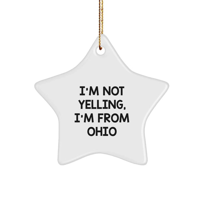 Funny Ohio Star Ornament Gifts from Ohioans for Christmas Unique Gifts - Image 1