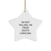 Funny South Carolina Gifts from Men to Women, Christmas Star Ornament, 'I'm Not Yelling, I'm From South Carolina' Quote Decoration - Image 1
