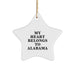 Funny Alabama Star Ornament, My Heart Belongs To Alabama Christmas Unique Gifts for Alabama Friends, Gifts from Men to Women, Alabama Star Shaped Decor - Image 1