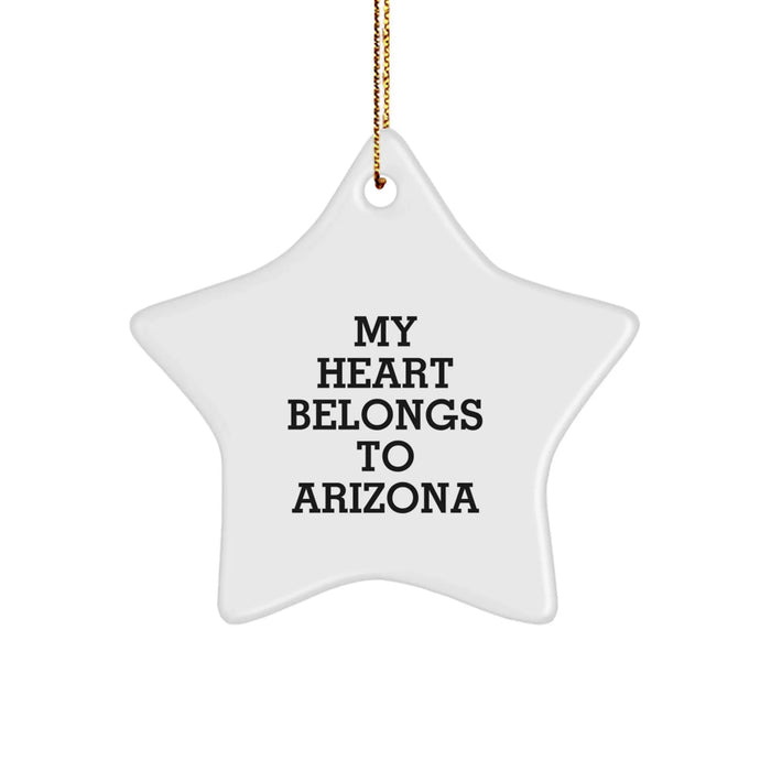 Arizona Star Ornament - My Heart Belongs To Arizona Gifts from Friends and Family for Christmas - Image 1