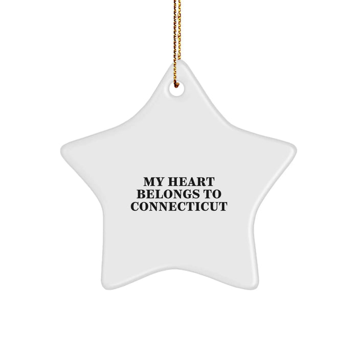Connecticut Star Ornament, Funny Quote, Gifts from Family to Friends, Christmas Unique Gifts for Men Women Kids - Image 1