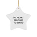 Funny Idaho Star Ornament Gifts from Friends - 'My Heart Belongs To Idaho' Christmas Unique Gifts for Idaho Men Women - Image 1