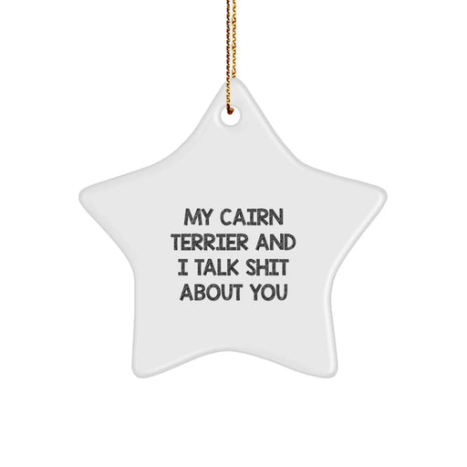 Funny Cairn Terrier Dog Gifts from Family for Christmas Unique Star Ornament - Image 1