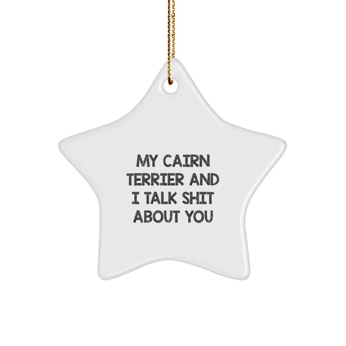 Funny Cairn Terrier Dog Gifts from Family for Christmas Unique Star Ornament - Image 1