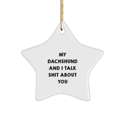 Dachshund Dog Star Ornament, Funny Quote Gifts for Men from Women, Christmas Unique Gift for Friends or Family - Image 1