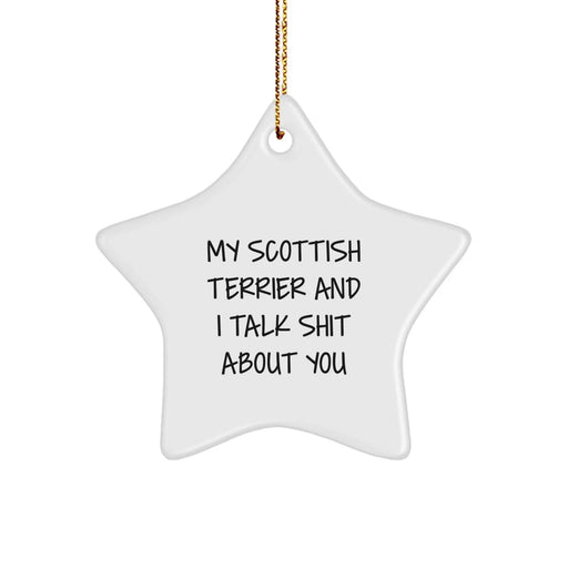 Funny Scottish Terrier Dog Star Ornament, Gifts from Friends and Family to Scottish Terrier Dog Lovers, Christmas Unique Gifts - Image 1