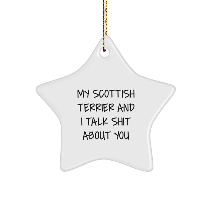 Funny Scottish Terrier Dog Star Ornament, Gifts from Friends and Family to Scottish Terrier Dog Lovers, Christmas Unique Gifts - Image 1