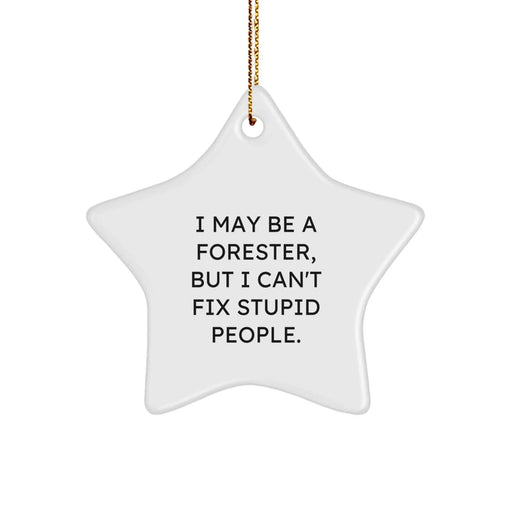 Forester Star Ornament Funny Quote Gifts for Men from Friends, Humorous Christmas Decor - Image 1