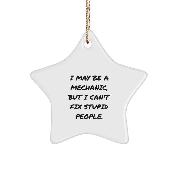 Funny Mechanic Gifts from Men for Mechanic Friends and Family, Star Ornament Christmas Unique Decorations - Image 1
