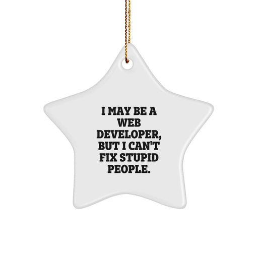 Funny Web Developer Gift from Friends, Star Ornament for Christmas Unique Gifts, 'I May Be A Web Developer' - Image 1