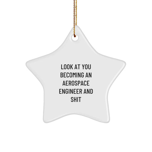 Funny Aerospace Engineer Star Ornament, Gifts for Men, Women, Friends, Coworkers, Family, Christmas Unique Star Shaped Decorations - Image 1