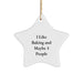 Funny Baking Gifts for Christmas - Cute Star Ornament for Baking Enthusiasts, Gifts from Friends - White Star Shaped - Image 1
