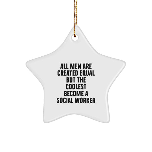 Funny Social Worker Gifts from Men, Star Ornament for Social Worker Friends, Unique Christmas Unique Gifts - Image 1