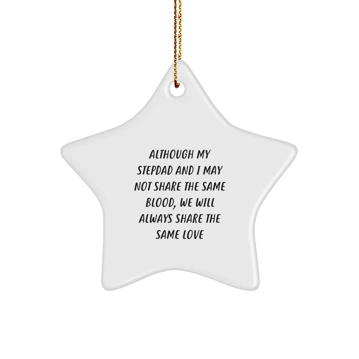 Funny Stepdad Quotes Star Ornament, Gifts from Men to Stepdad, Unique Christmas Unique Gifts for Stepdad, Star Ornament for Dad - Image 1