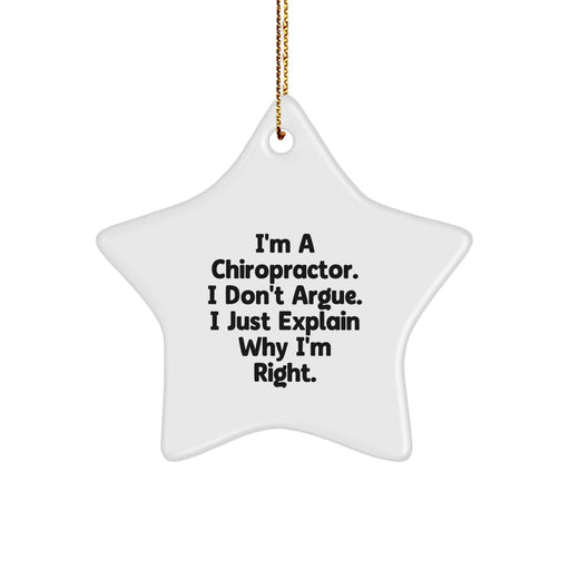 Chiropractor Gifts from Men, Funny Star Ornament for Chiropractor Christmas Unique Gifts - Image 1