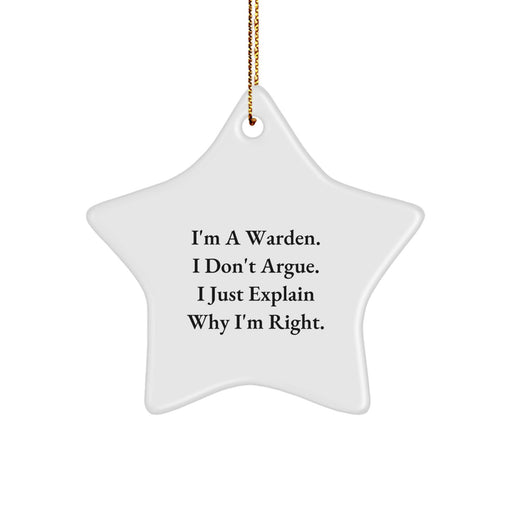 Warden Christmas Star Ornament Funny Gift for Warden Friends Family - Image 1