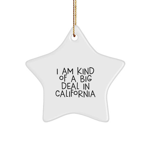 Funny California Star Ornament Gifts from Men to Friends in California for Christmas - Image 1