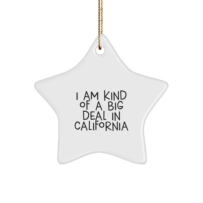 Funny California Star Ornament Gifts from Men to Friends in California for Christmas - Image 1