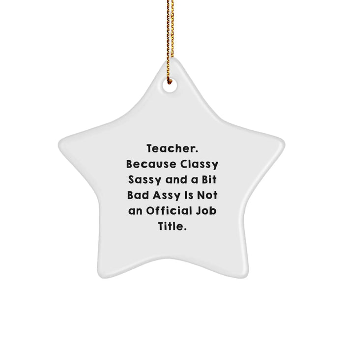 Funny Teacher Star Ornament Gifts from Friends for Christmas Unique Decoration - Image 1