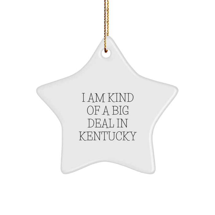 Kentucky Star Ornament Gifts from Friends - 'I Am Kind Of A Prime Selection In Kentucky' - White, Star Shaped, Christmas Decoration - Image 1