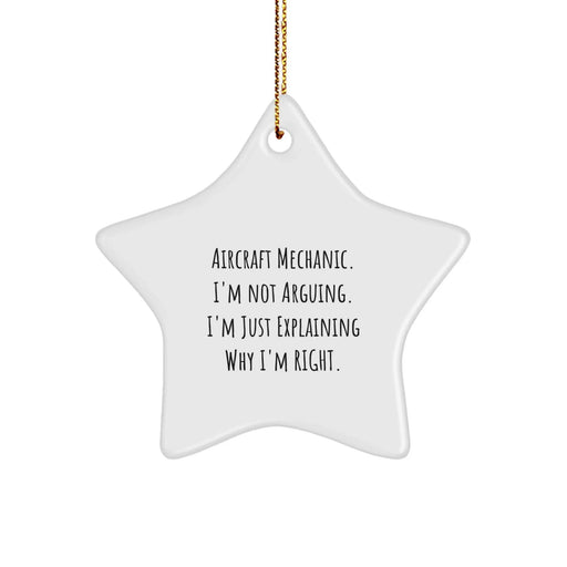 Funny Star Ornaments for Aircraft Mechanic Humor, Christmas Unique Gifts from Friends to Family - Image 1