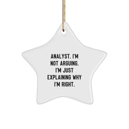 Funny Analyst Gifts for Him, Star Ornament for Christmas Unique Gifts from Men, Gifts for Analyst Friends - Image 1