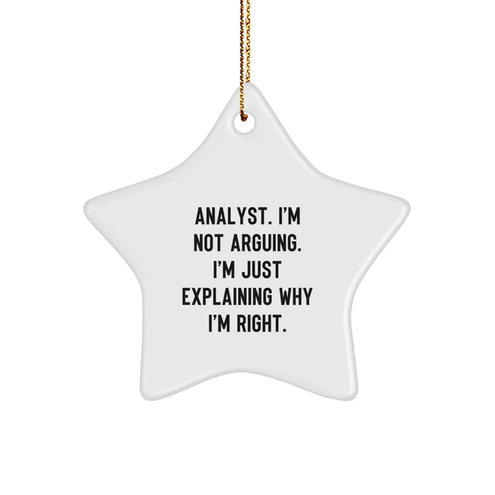 Funny Analyst Gifts for Him, Star Ornament for Christmas Unique Gifts from Men, Gifts for Analyst Friends - Image 1