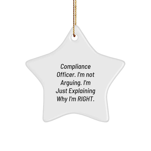 Funny Compliance Officer Star Ornament Gifts from Friends and Colleagues, Compliance Officer Christmas Unique Gifts, Gift for Compliance Officer Men and Women - Image 1