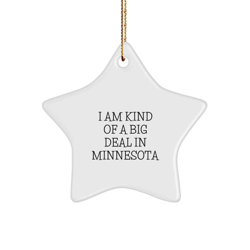 Funny 'I Am Kind Of A Prime Selection In Minnesota' Star Ornament, Unique Gifts from Friends and Family for Minnesota Christmas Decorations - Image 1