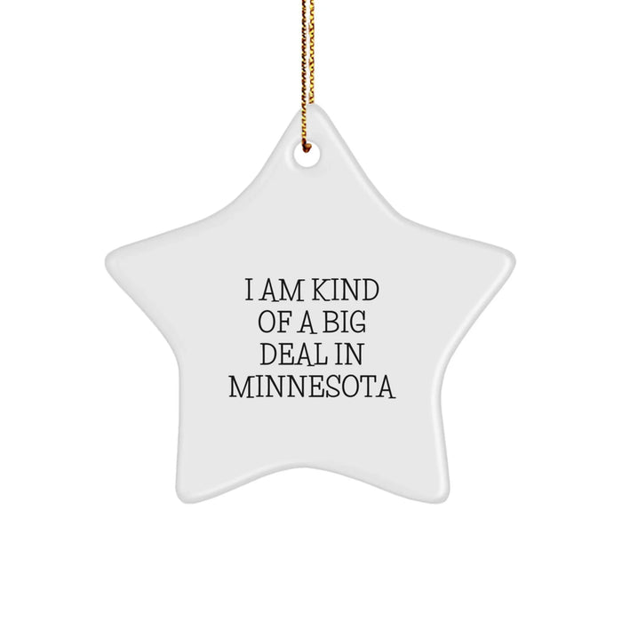 Funny 'I Am Kind Of A Prime Selection In Minnesota' Star Ornament, Unique Gifts from Friends and Family for Minnesota Christmas Decorations - Image 1