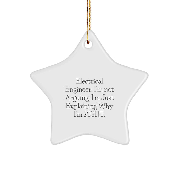 Electrical Engineer Gifts, Funny Star Ornament, Christmas Unique Presents from Friends to Family - Image 1