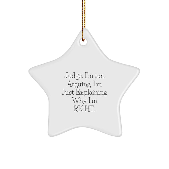 Funny Judge Star Ornament, Gifts from Friends for Judge, Judge Christmas Unique Gifts, Star Shaped Judge Decorations - Image 1