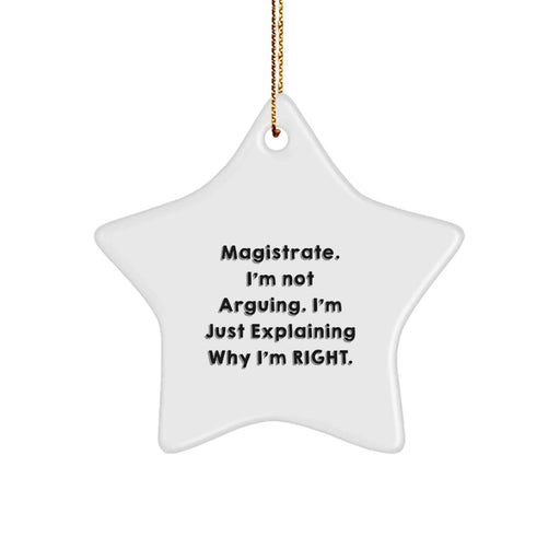 Funny Magistrate Gifts Star Ornament for Christmas - Gifts from Friends - Explaining Why I'm Right - Image 1