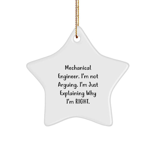 Funny Mechanical Engineer Star Ornament Gifts for Men, Inspirational Quotes from Friends, Christmas Unique Decorations - Image 1