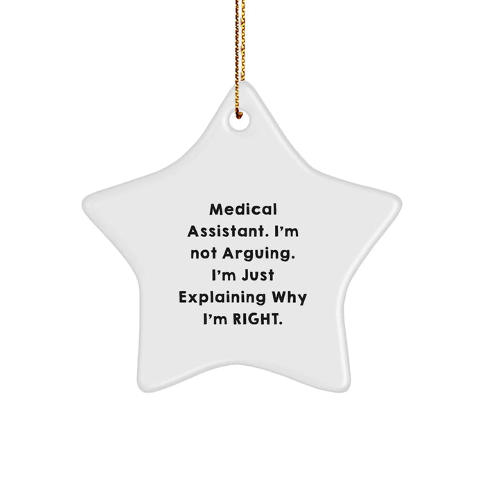 Funny Medical Assistant Gifts for Men - Star Ornament Christmas Unique Gifts from Friends - Image 1