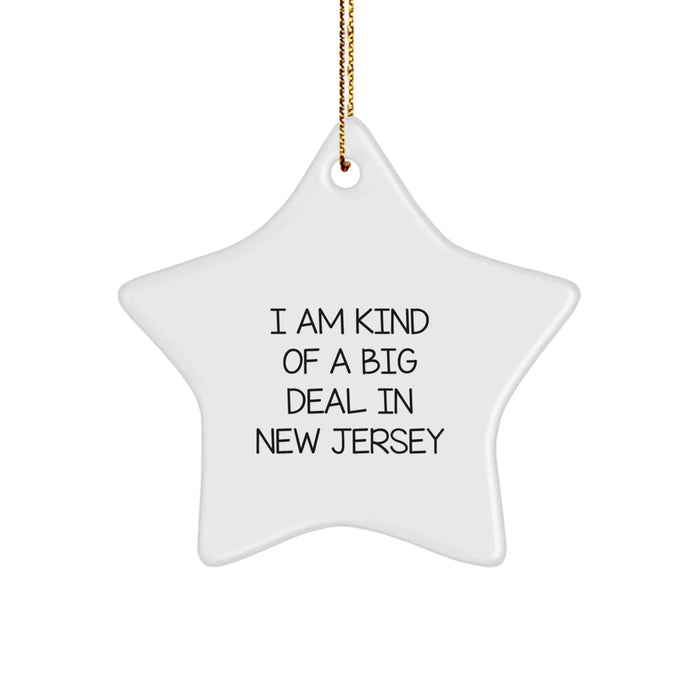 Funny New Jersey Gifts for Friends from I Am Kind Of A Prime Selection In New Jersey Star Ornament Christmas Decoration - Image 1