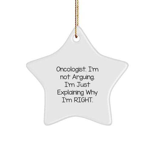 Funny Oncologist Gifts from Friends, Star Ornament with Inspirational Quote, Perfect Christmas Unique Gifts for Oncologist Men - Image 1