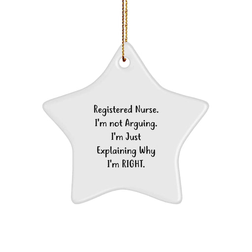 Funny Registered Nurse Gifts, Unique Star Ornament Christmas Decorations, Inspirational Quote for Nurses, Gifts from Family to Coworkers - Image 1