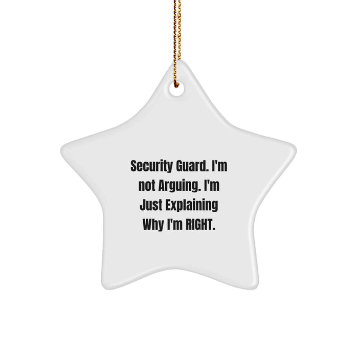 Funny Security Guard Gifts from Friends for Men Security Guard Star Ornament Christmas Unique Decorations - Image 1