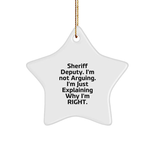 Funny Sheriff Deputy Gifts from Friends, Unique Sheriff Deputy Star Ornament for Christmas Unique Gifts, Sheriff Deputy Christmas Unique Gifts - Image 1