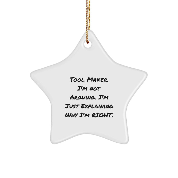 Funny Tool Maker Star Ornament for Christmas Unique Gifts from Friends Men to Tool Makers - Image 1