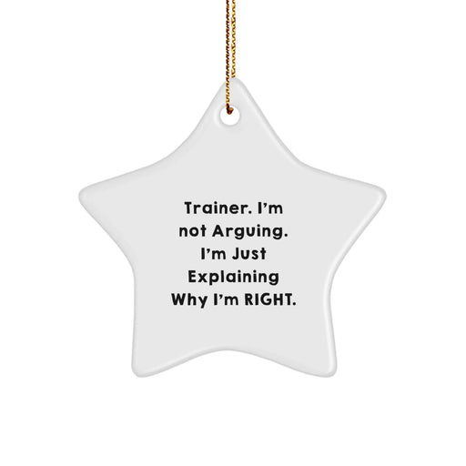 Funny Trainer Star Ornament Gifts from Men to Friends for Christmas, Star Ornament Trainer Decor, Trainer Inspirational Quotes, Trainer Funny Quotes, Trainer Gifts - Image 1