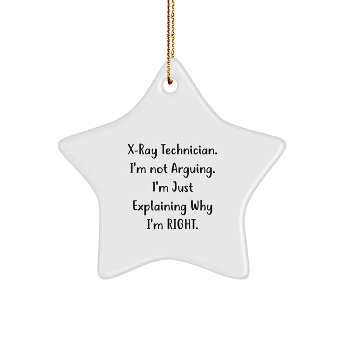 Funny X-Ray Technician Gifts from Friends for Christmas Unique Star Ornaments with Inspirational Quote - Image 1