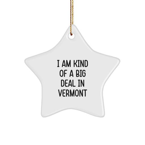 Funny Vermont Star Ornament Gifts from Friends to Family with I Am Kind Of A Prime Selection In Vermont Quote, Unique Christmas Decorations - Image 1