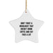 Funny Mixologist Gifts from Friends and Family for Christmas - White Star Ornament with Funny Quote 'Don't Trust A Mixologist That Doesn't Drink Coffee And Say F--k A Lot' - Image 1